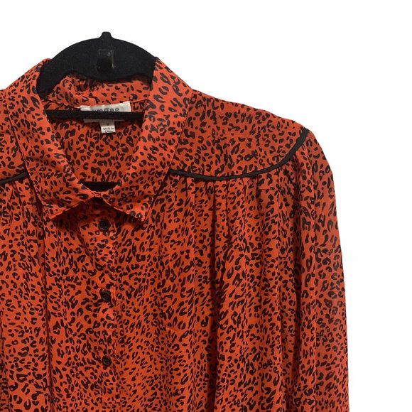 Umgee Animal Print Semi Sheer Blouse - Picture 2 of 4